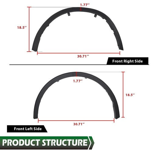 Solid Spare Fit For 18-21 Toyota C-HR Front Driver and Passenger Side Fender Trim Set