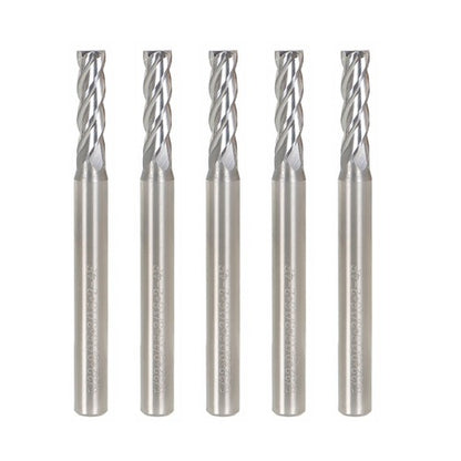 Solid Spare 5PCS 4 Flute 5/32" Carbide End Mill 2" Overall Length 9/16" LOC