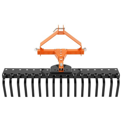 Solid Spare Cat 0 Tractor Attachment 50" 3-Point Landscape Rake Rock Rake Suitable for lawns