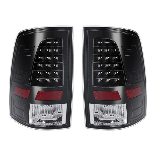 Solid Spare For 2009-2018 Dodge Ram 1500 2500 3500 LED Black Tail Lights Brake Lamps A Pair