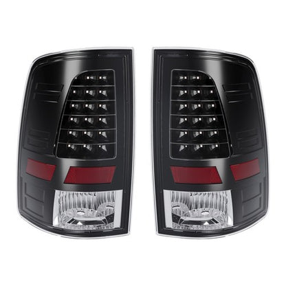 Solid Spare For 2009-2018 Dodge Ram 1500 2500 3500 LED Black Tail Lights Brake Lamps A Pair