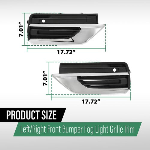 Solid Spare Fit For 2020-2024 Volvo XC90 Front Bumper Insert Fog Light Cover Left+Right