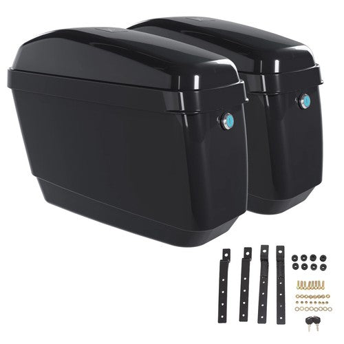 Solid Spare Universal Motorcycle Hard Saddlebag Saddle Bags For Harley Honda Shadow VTX
