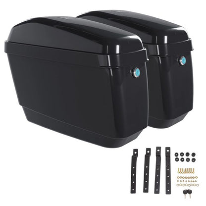 Solid Spare Universal Motorcycle Hard Saddlebag Saddle Bags For Harley Honda Shadow VTX
