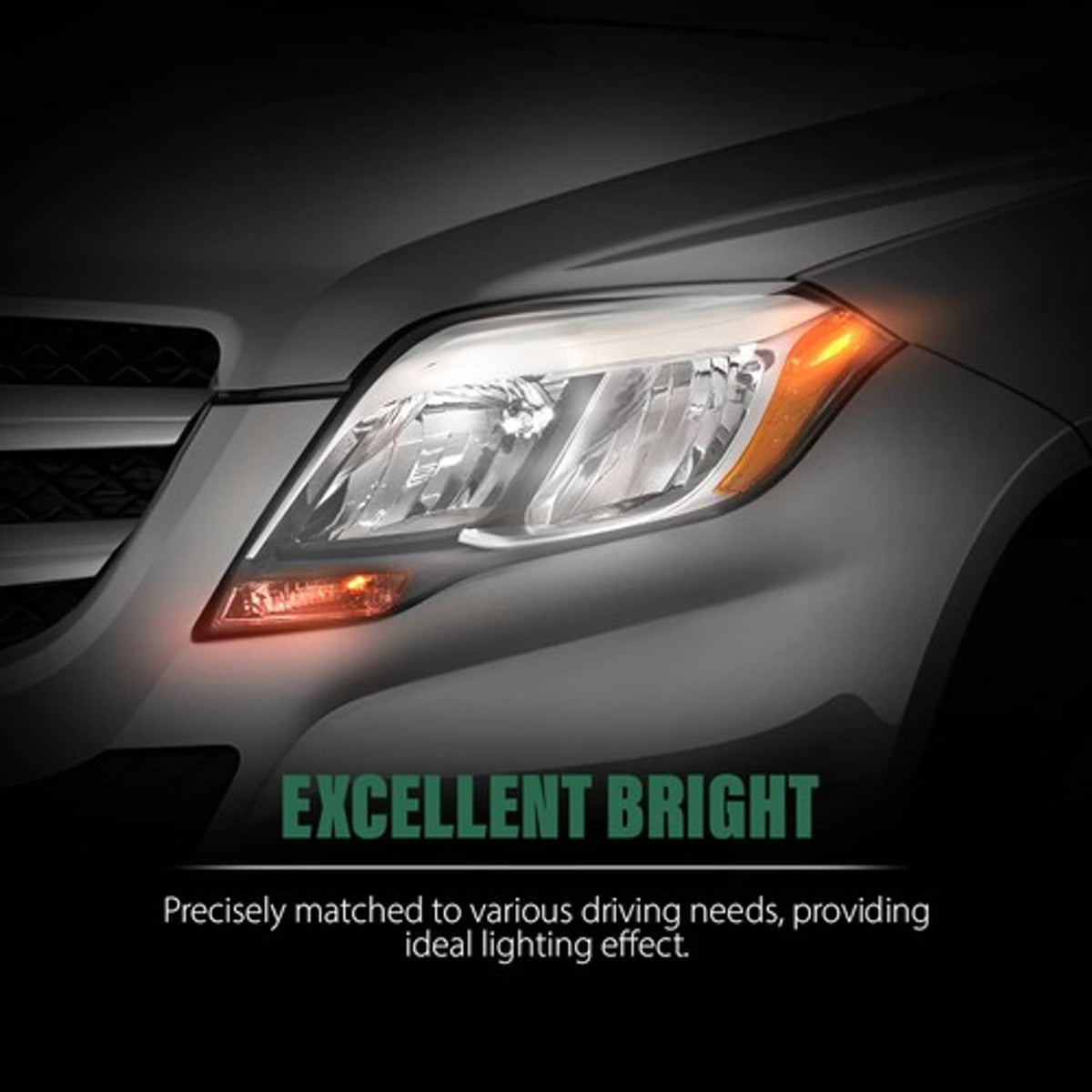 Solid Spare Halogen Headlight Left Side Fit For 2013 2014 2015 Mercedes Benz GLK250 GLK350