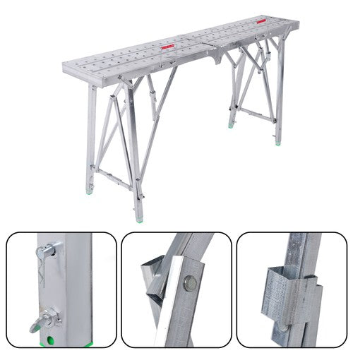 Solid Spare 1.6m Portable Folding Scaffolding Platform Work Bench Scaffold Step Ladder