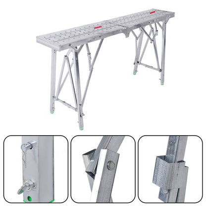 Solid Spare 1.6m Portable Folding Scaffolding Platform Work Bench Scaffold Step Ladder