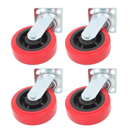 Solid Spare 4 Pack 6 Inch Polyurethane Heavy Duty Swivel Caster Wheels 4000Lbs Load Capacity