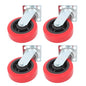 Solid Spare 4 Pack 6 Inch Polyurethane Heavy Duty Swivel Caster Wheels 4000Lbs Load Capacity