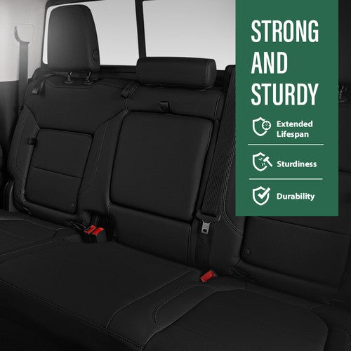 Solid Spare Fit For 2019 2020 2021 Chevy Silverado LT/WT Full Set Seat Covers Replace