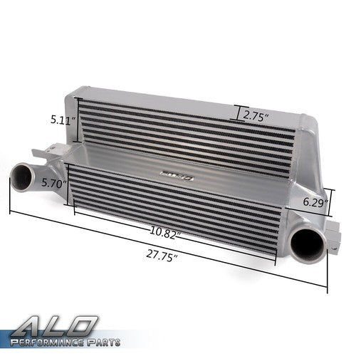 Solid Spare Aluminum Front Mount Intercooler Fit For 2015-2017 Ford Mustang 2.3L EcoBoost