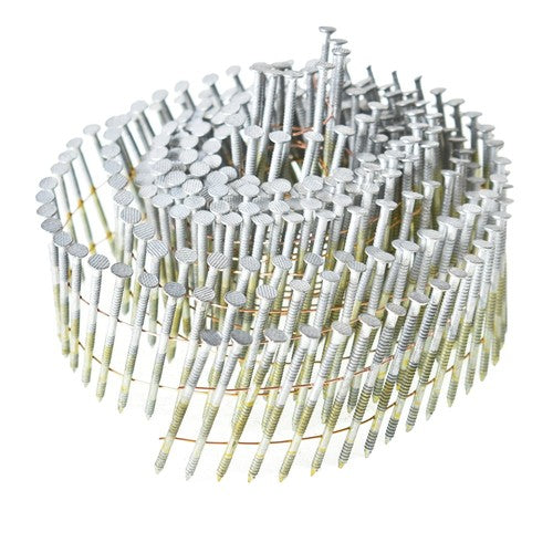 Solid Spare 3600Pcs Siding Nails 2 x 0.092 15 Degree Collated Wire Coil Full Round Head US