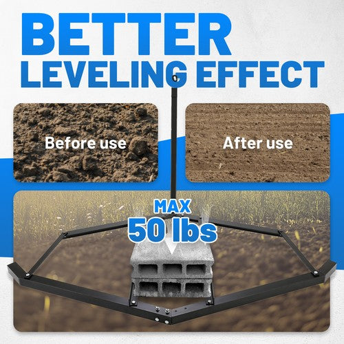 Solid Spare Driveway Drag Tow Behind Drag Harrow 72'' Width, Steel Gravel Grader For ATV,UTV