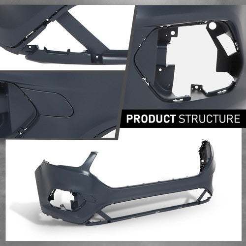 Solid Spare Front Bumper Cover Fascia Fit For 2017 2018 2019 Ford Escape W/o Sensor Holes