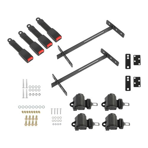 Solid Spare Golf Cart Seat Belts and Bracket Kit For EZGO Yamaha Club Car 61in Retractable
