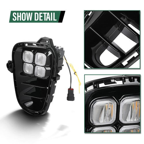 Solid Spare Fit For 18-20 Kia Rio LED DRL Daytime Running Lights Fog Lamps w/ Turn Signal