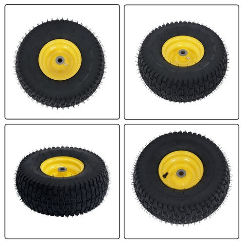 Solid Spare 15x6.00-6 Lawn Mower and Dump Cart Wheel - 3/4 Inch Axle, 3.25 Inch Hub
