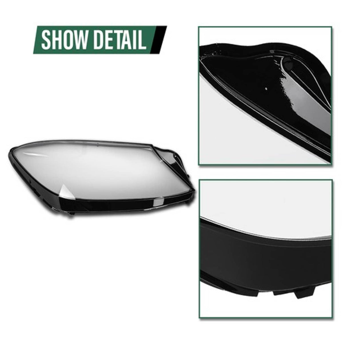Solid Spare Fit For 2014-2017 Mercedes-Benz S-Class W222 Headlight Replacement Lens Pair
