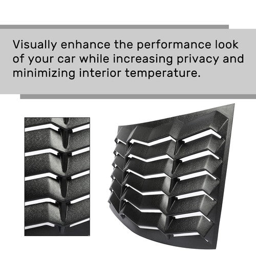 Solid Spare Rear & Side Window Louvers Cover For 2010-2015 2011 2012 2013 2014 Chevy Camaro