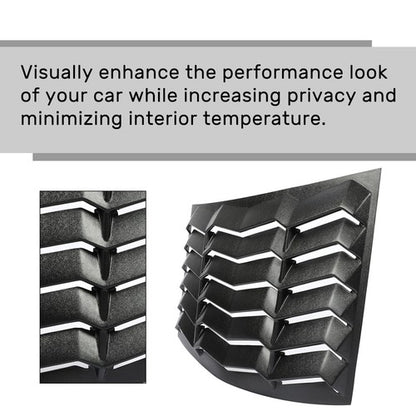 Solid Spare Rear & Side Window Louvers Cover For 2010-2015 2011 2012 2013 2014 Chevy Camaro