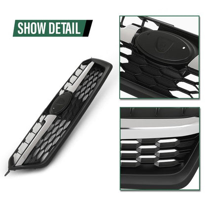 Solid Spare Fit For 2012-2014 Subaru Impreza Black Front Bumper Upper Grille w/ Chrome Tirm