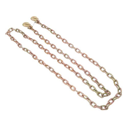 Solid Spare G70 V-Chain Large J-Hooks Flatbed Tow 1/4" 12' Truck Rollback Wrecker Carrier