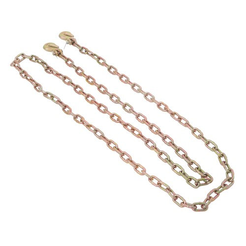 Solid Spare G70 V-Chain Large J-Hooks Flatbed Tow 1/4" 12' Truck Rollback Wrecker Carrier