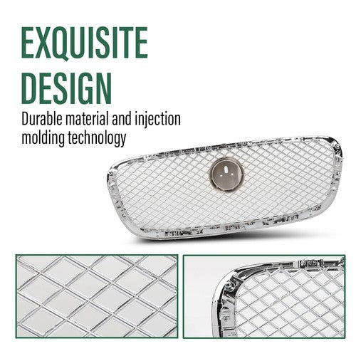 Solid Spare New Fit For 2012-2015 Jaguar XF XFR Silver Front Bumper Upper Mesh Grille