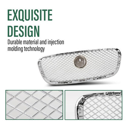 Solid Spare New Fit For 2012-2015 Jaguar XF XFR Silver Front Bumper Upper Mesh Grille