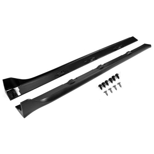Solid Spare Side Skirt Extension For 16-2020 Honda CIVIC 4DR Sedan LX EX Si Blk Type-R Style