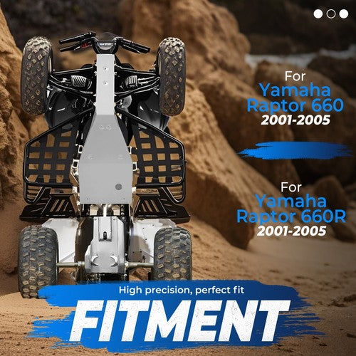 Solid Spare Full Chassis Glide & Swingarm Skid Plate For Yamaha Raptor 660 660R Rocker Guard
