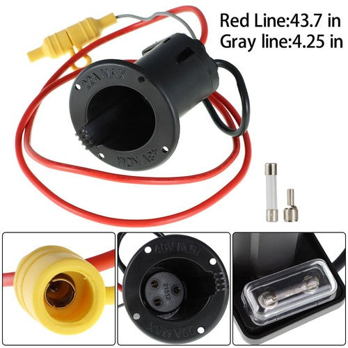 Solid Spare For Club Car Golf Cart 48 Volt Charger Receptacle And Fuse Kit 101802101