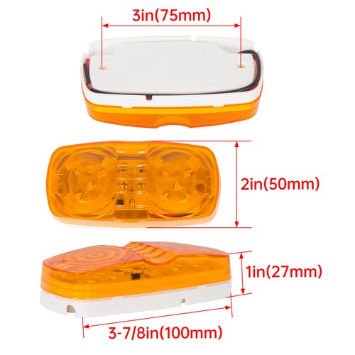 Solid Spare 10X Trailer Amber Marker LED Light Double Bullseye 10 Diodes Clearance Light