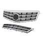 Solid Spare Front Bumper Cover Grille+Lower Grille For Cadillac ATS 2013-2014 Matte Black