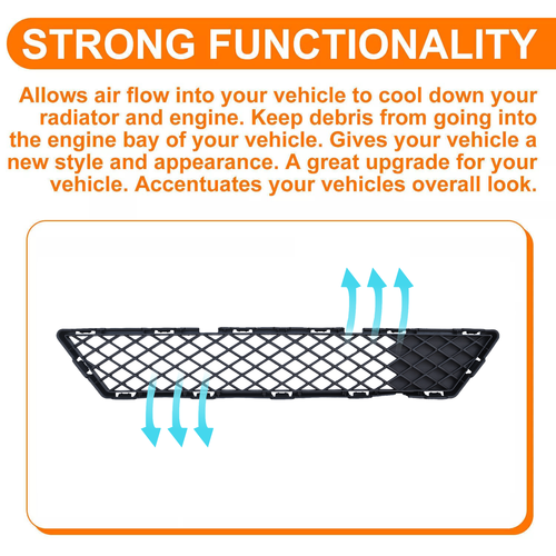 6pcs Front Bumper Upper Lower Grille+Fog Lights For 2015-2016 Nissan Versa Note