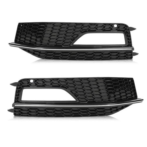 Solid Spare Bumper Fog Light Lamp Bezel Trim Fit For 13-16 Audi A4 Quattro B9 S4 S-Line