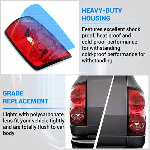 Solid Spare For 2007-2008 Dodge Ram 1500 2007-2009 Ram 2500 3500 Tail Lights Brake Lamps DOT