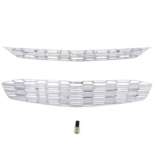 Solid Spare FOR 2016-2018 Chevy Malibu CHROME Snap On Grille Overlay Grill Covers Inserts