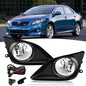 For 2009-2010 Toyota Corolla Pair Clear Bumper Driving Fog Lights Lamps w/Switch