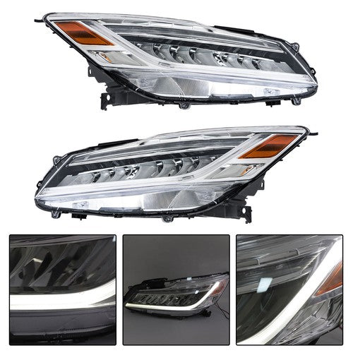 Solid Spare LED For Honda Accord Sedan 2016-2017 Projector Headlights Assembly Set Chrome