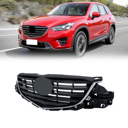 Solid Spare For Mazda CX-5 2015-2016 Black With Painted Dark Gray Insert Front Upper Grill