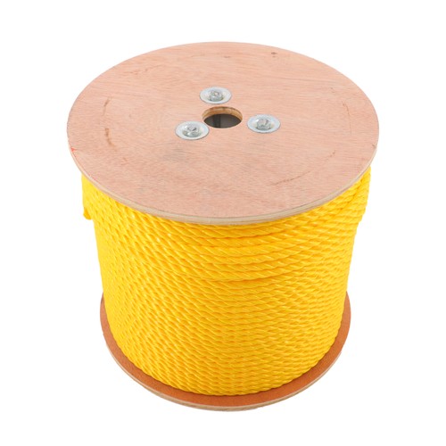 Solid Spare 1/4" x 600' Yellow Twisted Polypropylene Rope Heavy Duty Poly Ropes For Outdoor
