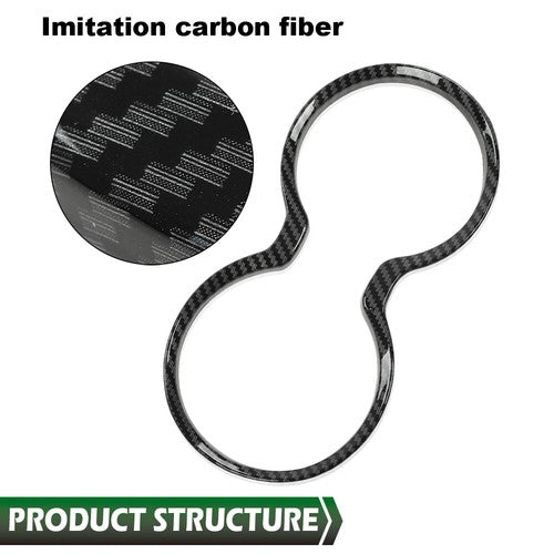 Solid Spare Fit For 11-21 Jeep Grand Cherokee Carbon Look Gear Shift Cup Holder Cover Trim