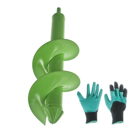 Solid Spare Garden Planting Auger 3x12Inch,Heavy Duty Solid with Thickened Spirals Green