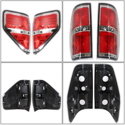 Solid Spare Tail Light Set Fit FOR 2009-2014 Ford F150 F-150 Rear Body Lamps L+ R Halogen