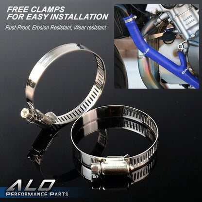 Solid Spare Fit For 1986-1993 Mustang GT LX 5.0L Silicone Radiator Hose Clamps Kit White