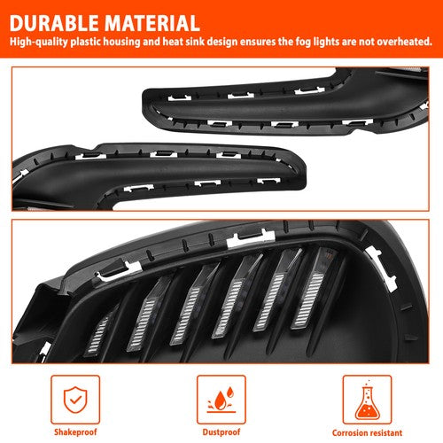 For 2016-2018 Hyundai Elantra LED DRL Turn Signal Night Driving Fog Lights Pair