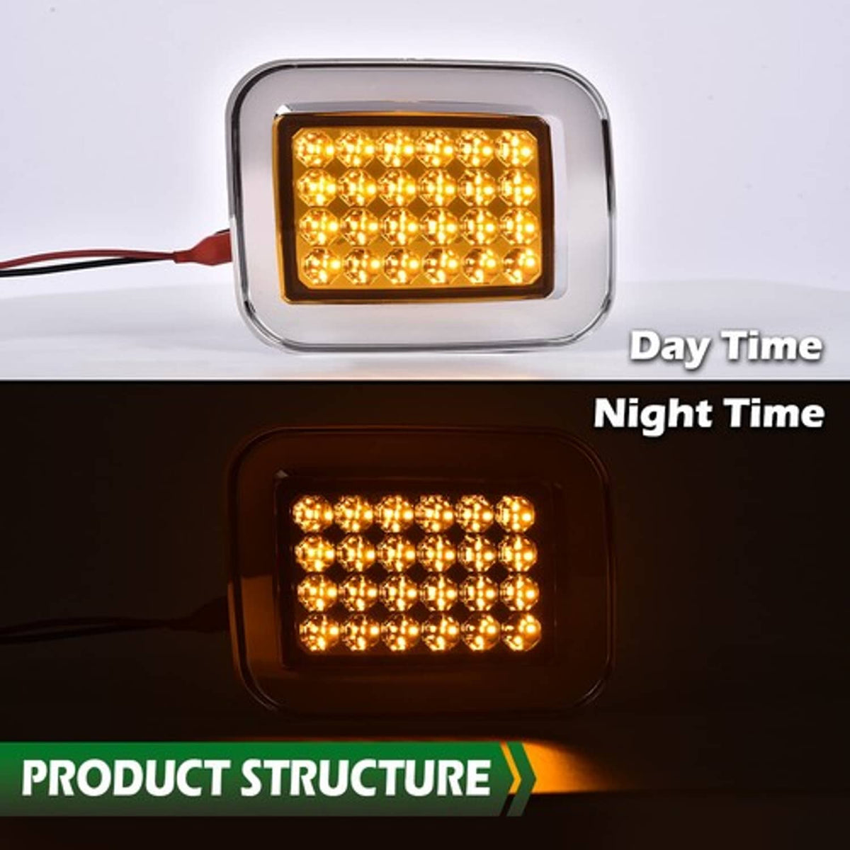 Solid Spare Fit For 2003-2009 Hummer H2 Amber Lens LED Front Turn Signal Light Parking Lamp