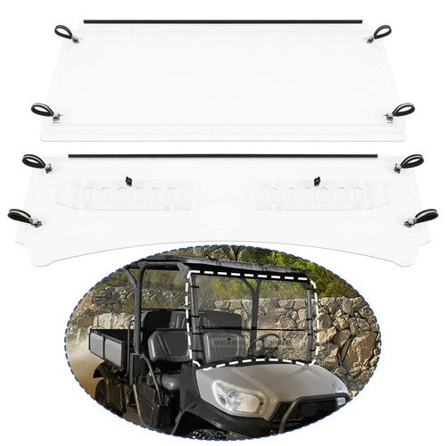Solid Spare 2 Piece Clear Front Vented Windshield For Kubota RTV1140 CPX 2009-2016