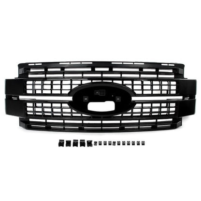 Platinum Front Upper Grille Gloss Black For Ford F250 F350 Super Duty 2017-2019